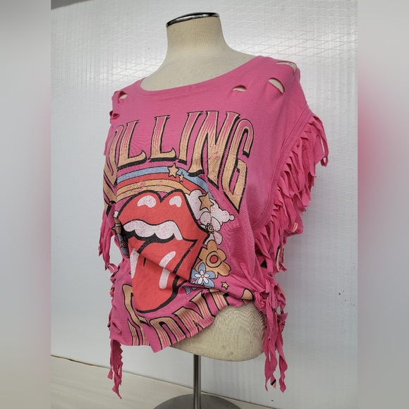The Rolling Stones Fringe Concert Tee Upcycled - Picture 5 of 10